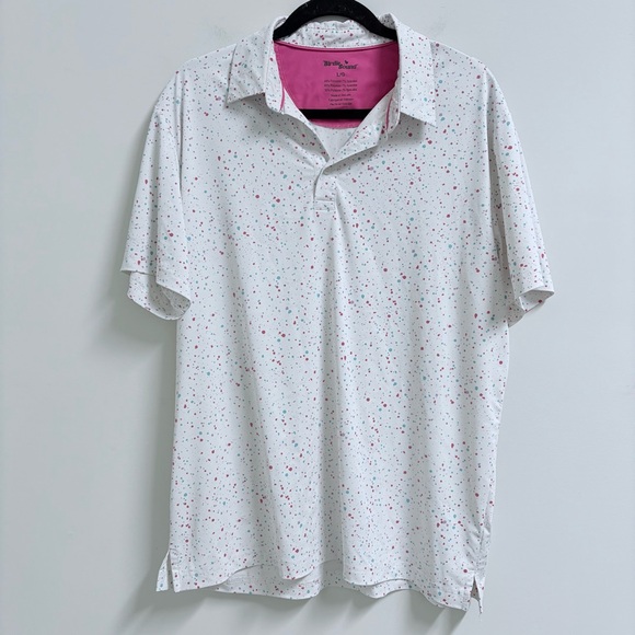 Birdiebound Other - Birdie Bound Men’s Golf Polo Shirt L Large Multicolor Dots